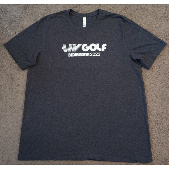 RARE 2023 Liv Golf Trump National Bedminster Gray Short Sleeve T-Shirt Men's 2XL - Picture 2 of 6